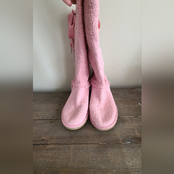 UGG Heirloom Lace Up Knit Boots 1000693 US Size 7 PINK - Picture 15 of 16